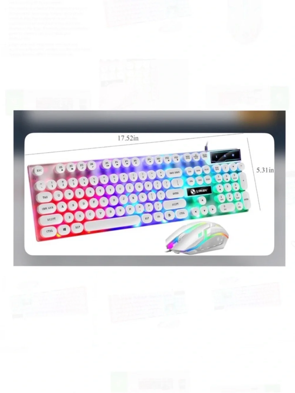 🆕 - Limeide GTX 300 Suspension Rainbow Light Gaming Mouse & Keyboard